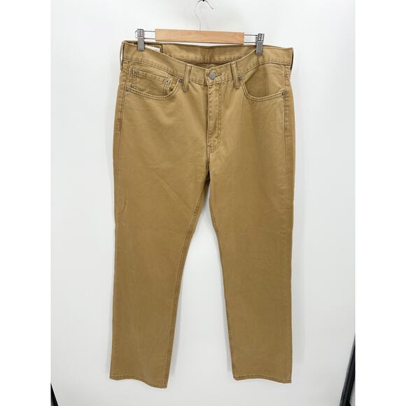 Levi's 514 Khaki Straight Twill Low Rise Regular Fit Straight Leg Jeans 36x34 - Picture 1 of 8